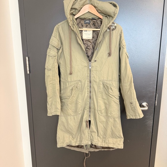 G-Star Y2K S vintage green/Khaki Hooded Utility Jacket GUC - Picture 3 of 16